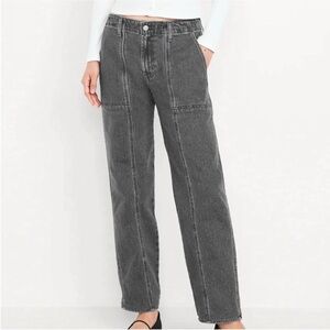NWOT Old Navy Mid-Rise Boyfriend Loose Utility Jeans size 8 regular